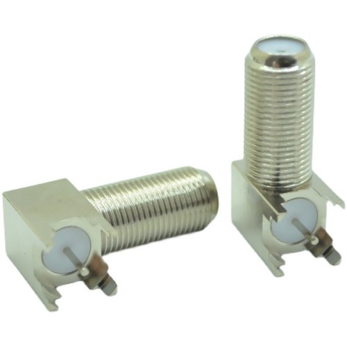 一个价格 F头弯4脚F座PCB线路板F母转焊接四脚F-KWE转接F头连接器