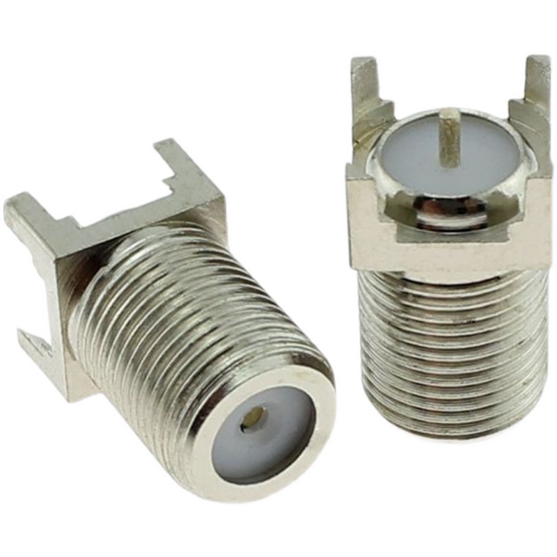 全铜英制F头焊板有线电视机顶盒转接头F母座四角焊接四脚PCB板F座