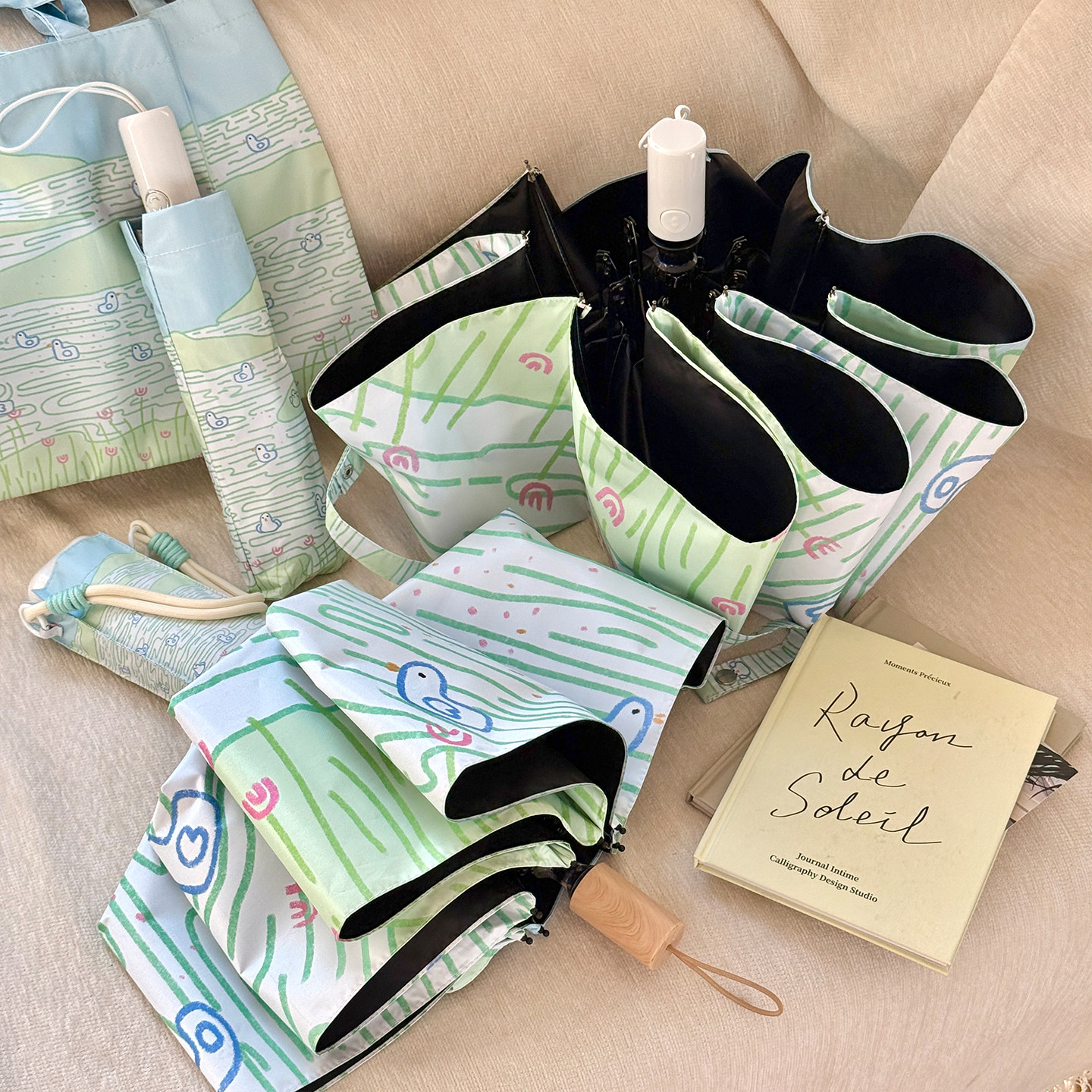 可爱小鸭晴雨伞两用女小巧便携迷你防反弹自动折叠精致防晒遮阳伞