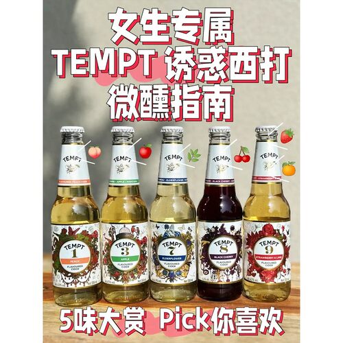诱惑七号接骨木TEMPT丹麦啤酒1/3/7/8/9精酿啤酒果味聚会女士果味