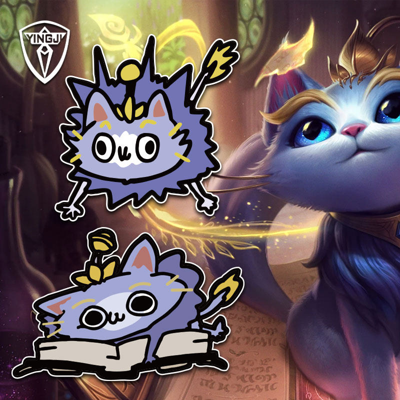 英雄lol联盟魔法猫咪悠米卡通创意反光汽车贴纸防水晒电动车贴画