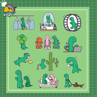 乔古漫小恐龙布拉吉奥joguman反光车贴电动摩托车身后窗玻璃装饰