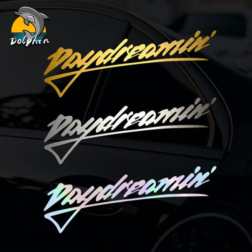 DAYDREAMIN梦幻复古蒸汽波风反光车贴电动摩托车身后窗玻璃装饰贴