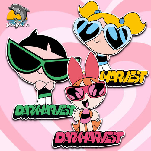 墨镜飞天小女警贴纸可爱卡通防水防晒反光汽车贴纸摩托电动装饰贴