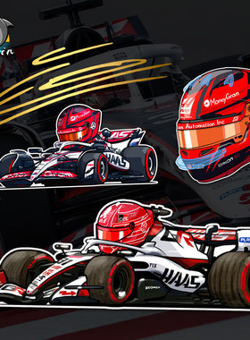 F1车手31号埃斯特班奥康OCO狮子皮鞋房车小子哈斯HaasF1VF26车贴