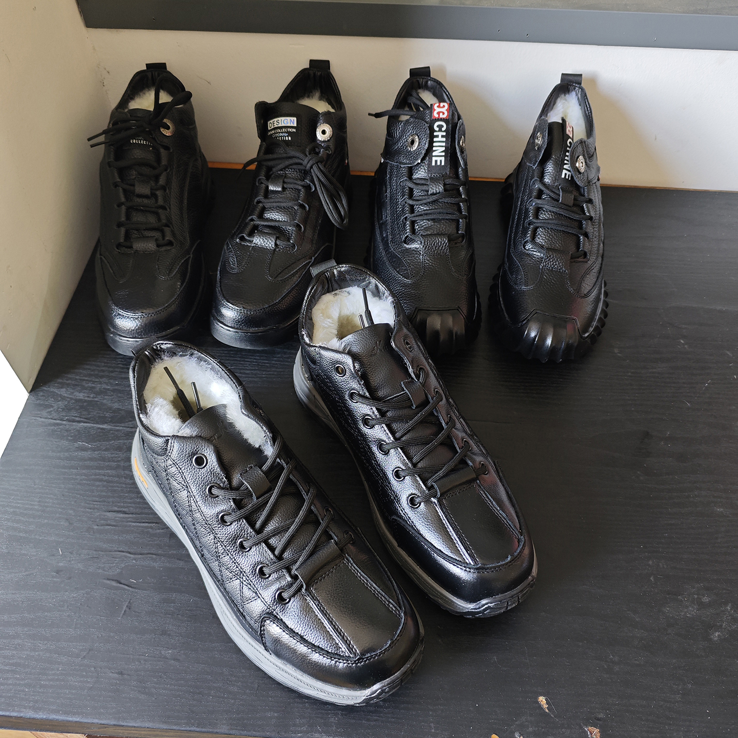 断码清仓捡漏男士中帮抗寒棉鞋系带加厚羊毛保暖真皮休闲鞋爸爸鞋