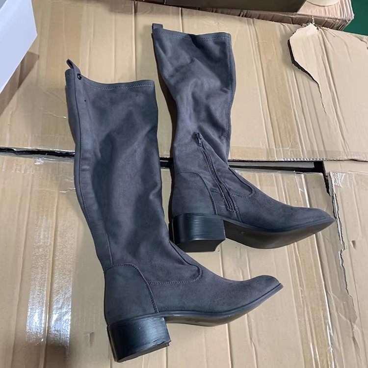 断码清仓捡漏小个子不过膝长靴女粗跟长筒靴百搭侧拉链网红瘦瘦靴,女鞋,时装靴,淘宝优惠券,粉丝福利购,淘宝优惠卷