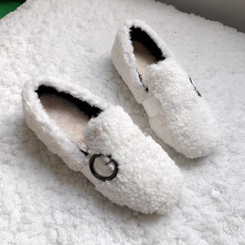 断码清仓捡漏~泰迪蛋卷一脚蹬豆豆鞋懒人鞋毛毛鞋女冬外穿平底,女鞋,浅口单鞋,淘宝优惠券,粉丝福利购,淘宝优惠卷