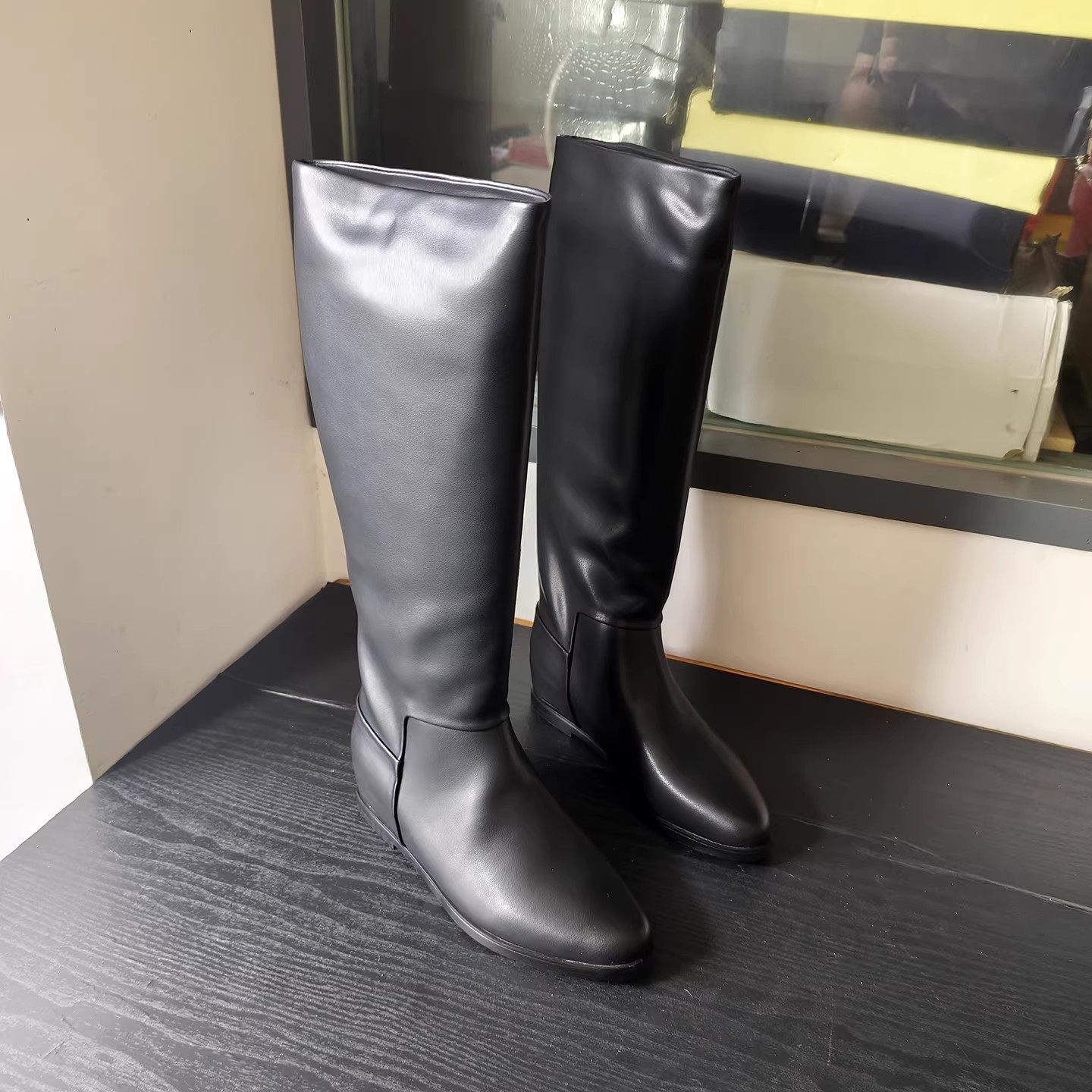 断码清仓捡漏~外单~内增高真皮高筒靴女低跟不过膝靴骑士靴长筒靴,女鞋,骑士靴,淘宝优惠券,粉丝福利购,淘宝优惠卷