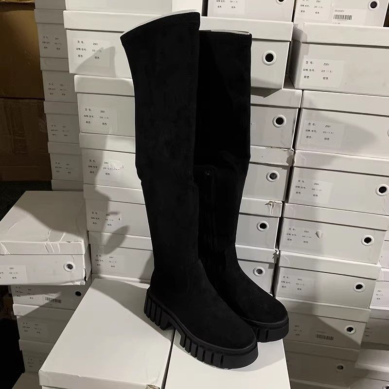 出俄罗斯单~冬季厚底弹力瘦瘦靴女过膝长靴加绒高筒骑士靴增高,女鞋,时装靴,淘宝优惠券,粉丝福利购,淘宝优惠卷