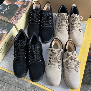 断码 男秋冬季 加绒保暖真皮高帮户外工装 靴英伦百搭短靴 清仓捡漏