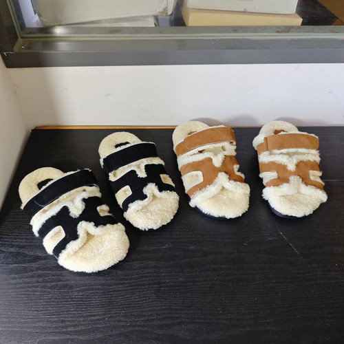 断码清仓捡漏~毛毛拖鞋女秋冬季外穿懒人鞋加绒保暖棉拖鞋二舅鞋