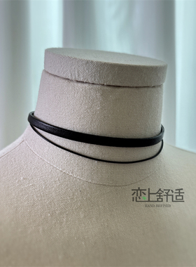 朋克黑色叠戴锁骨链女简约choker