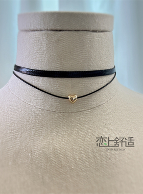 黑色编织转珠甜酷choker锁骨链