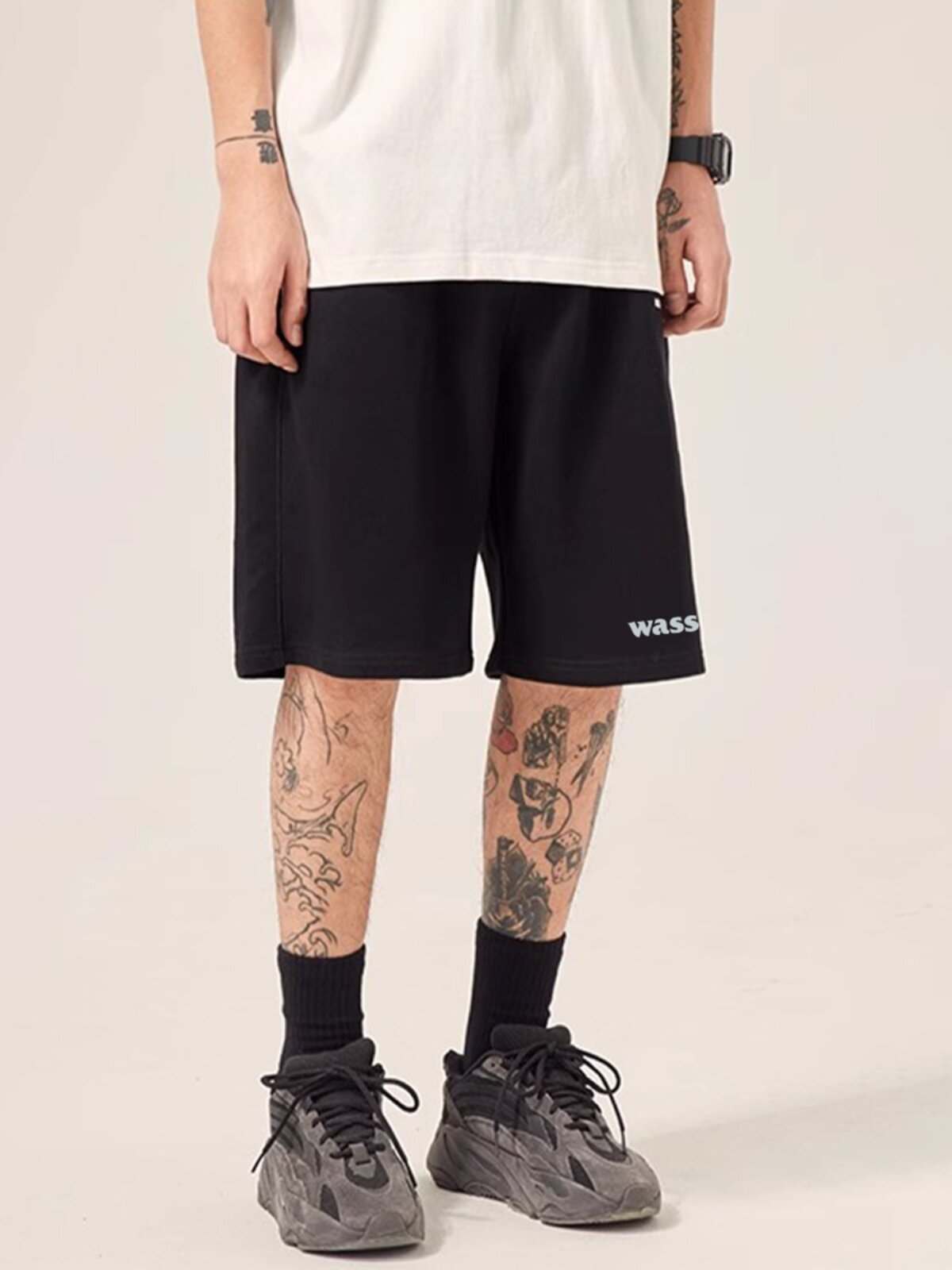 WASSUP 반바지 남성 스포츠 루즈 여름 5부 팬츠 하이 스트리트 패션 브랜드 순면 미국 헤비급 전국 트렌드 미드팬츠