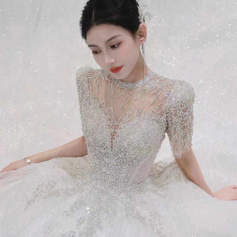 婚纱礼服租赁重工婚纱新娘大拖尾