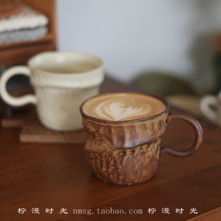 日式粗陶小众设计扭扭杯230ml