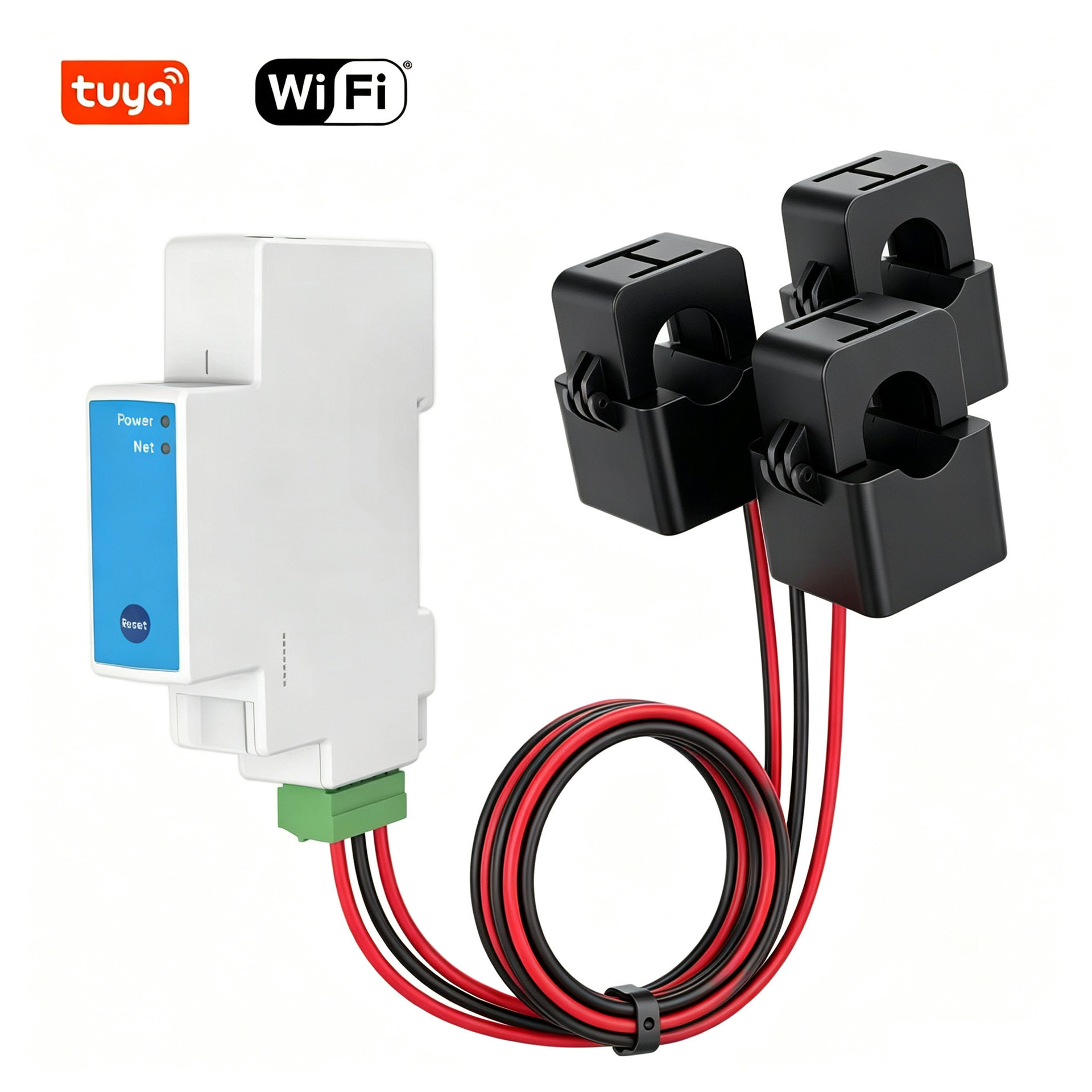 涂鸦TUYA智能生活WIFI带RJ45网口钳式电流互感器3CT三相三/四线