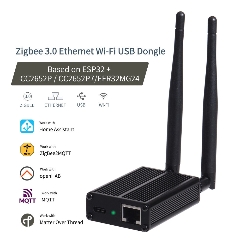 智能WIFI USB Dongle网关支持Zigbee/Thread Hub mqtt HA智能家居