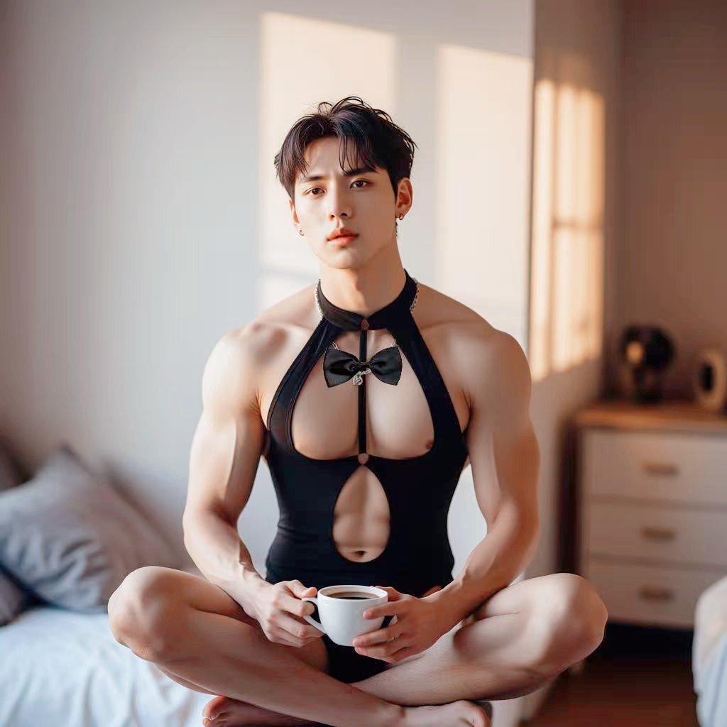 优男阁|男士男仆主题连体套装镂空领结大码扮演服饰穿搭可穿200斤