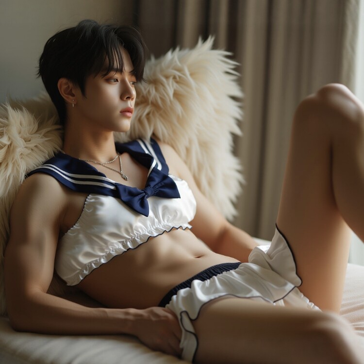 男士JK制服套装夏季冰丝薄款透气角色扮演潮流居家内衣睡衣