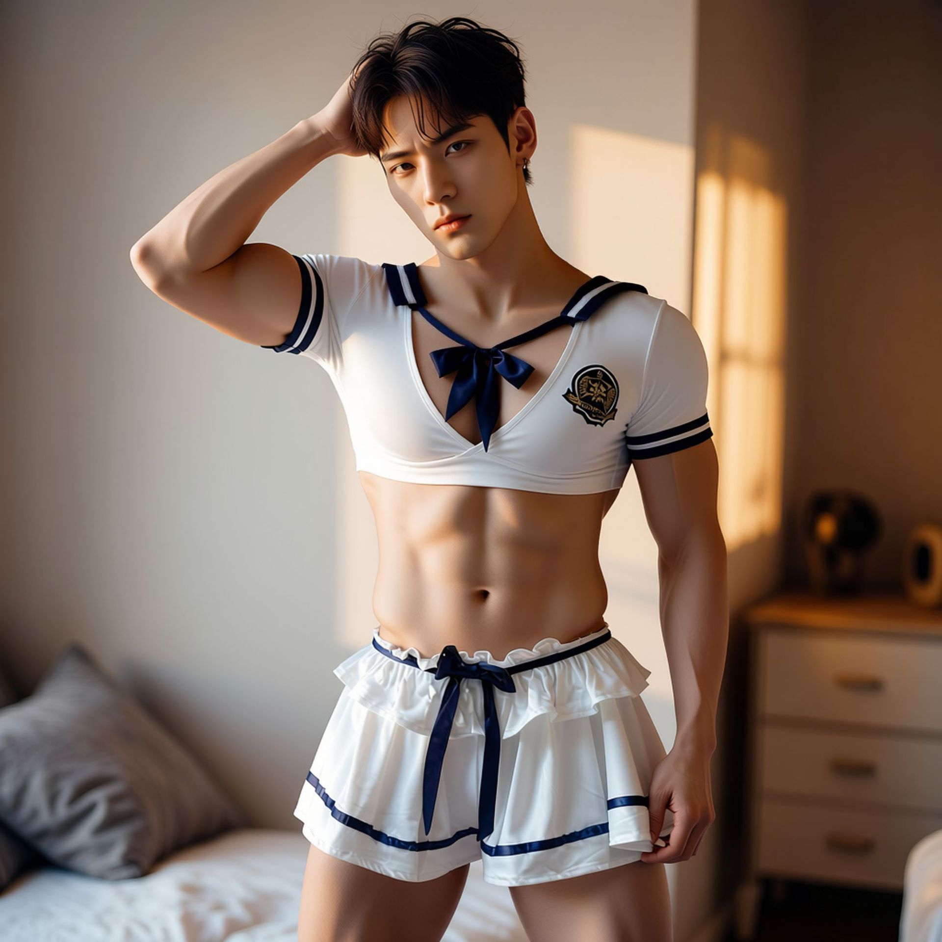 男款水手服内衣套装角色扮演同志伪娘G穿搭制服纯欲性感潮流时尚