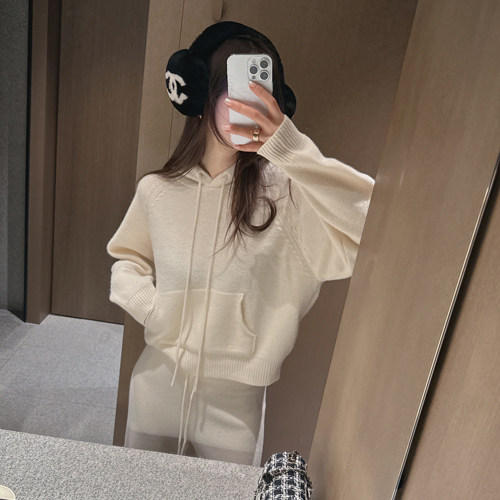 partysu 韩国进口  官网直邮 冬季  Yak 牦牛细毛反面连帽针织衫