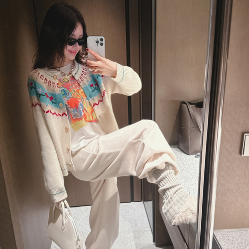 partysu 韩国进口  官网直邮 2025冬 Snap 羊毛开衫（羊毛100%）