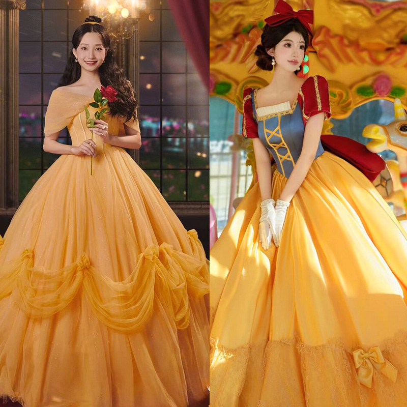 万圣节年会cosplay童话白雪经典长发灰姑娘睡美人公主爱莎礼服装