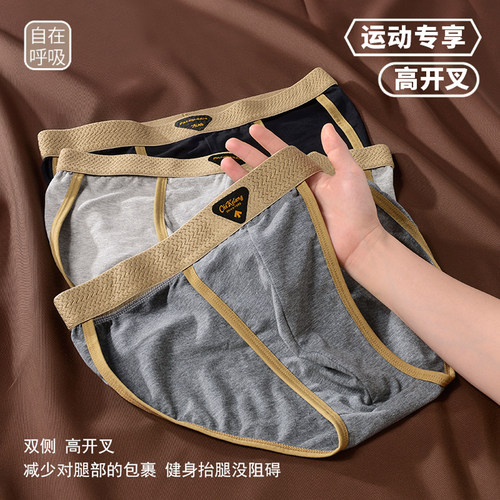 新款轻奢夏季纯棉男士三角裤