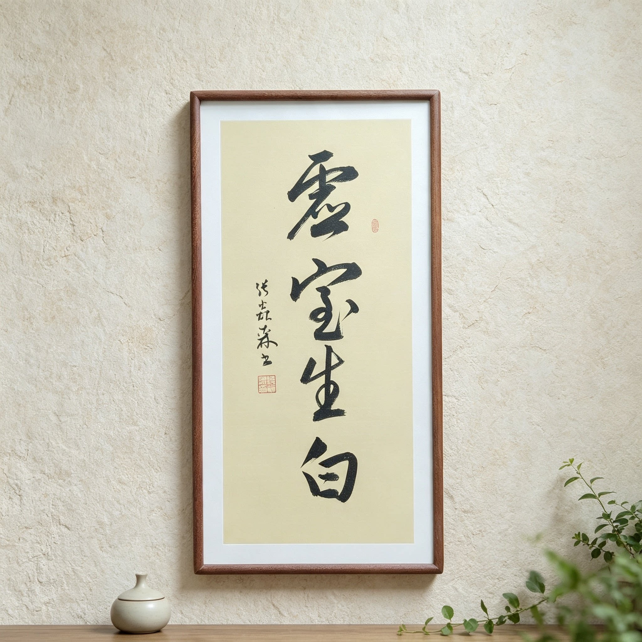 虚室生白手写书法真迹行书作品书房客厅禅意书画公司茶室挂画定制