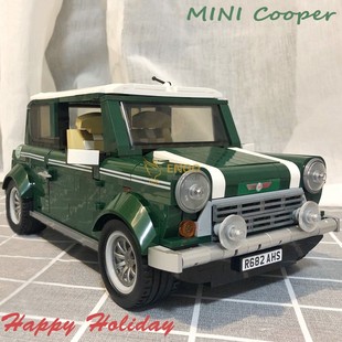 拼图拼搭复古迷你车宝马Mini Cooper成人拼装 玩具中国积木10242