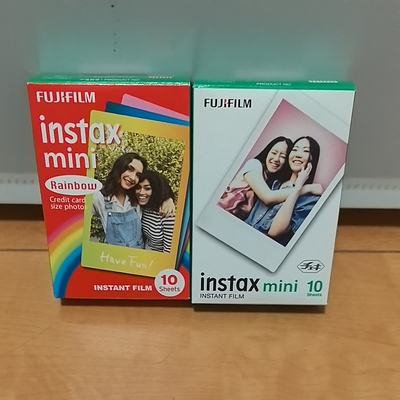 富士拍立得相纸白边彩虹三寸mini12/7+/7s/11/40/90相机通用