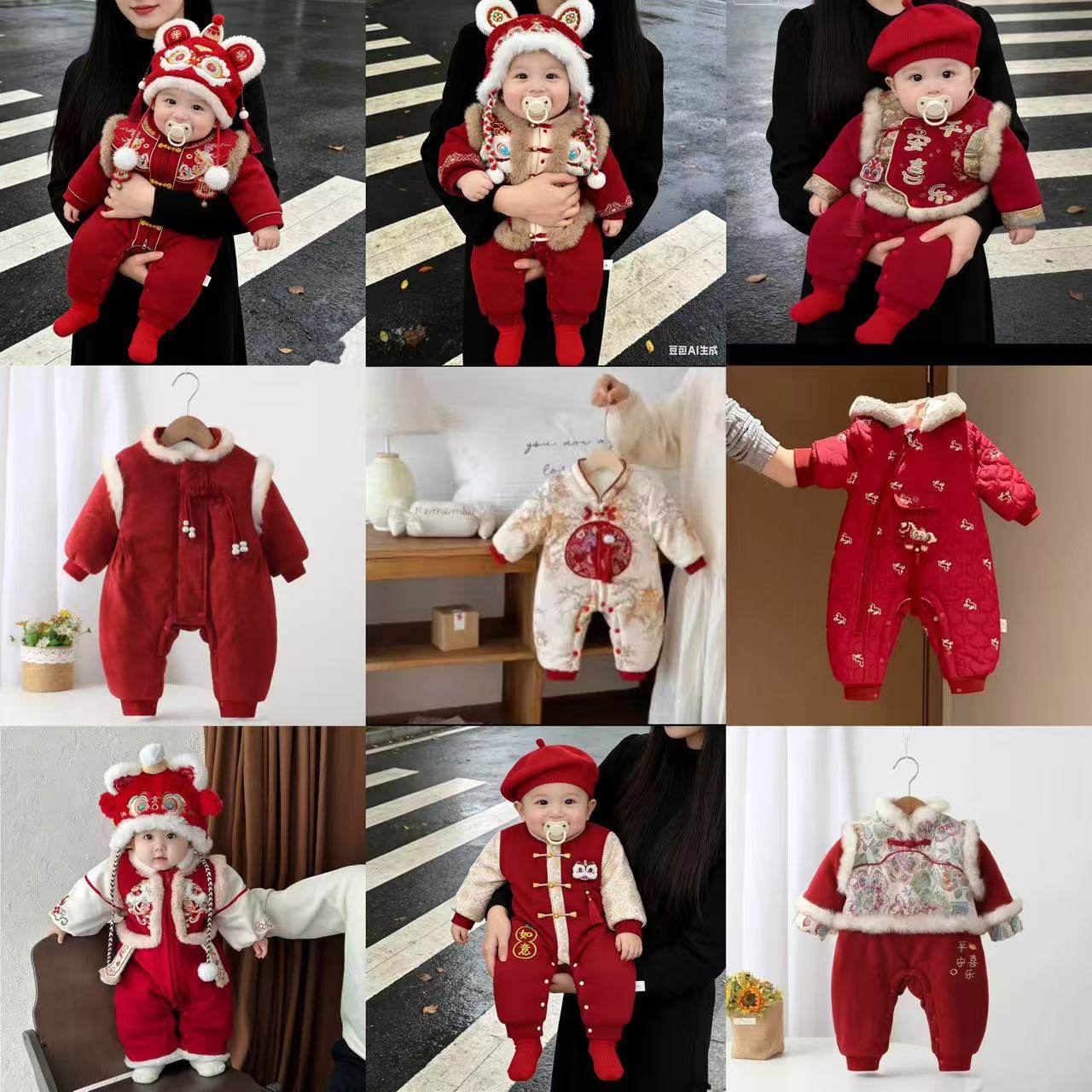 601-699宝宝新年拜年服新生儿刺绣国风加绒加厚冬款组合链接,童装/婴儿装/亲子装,连身衣/爬服/哈衣,淘宝优惠券,粉丝福利购,淘宝优惠卷
