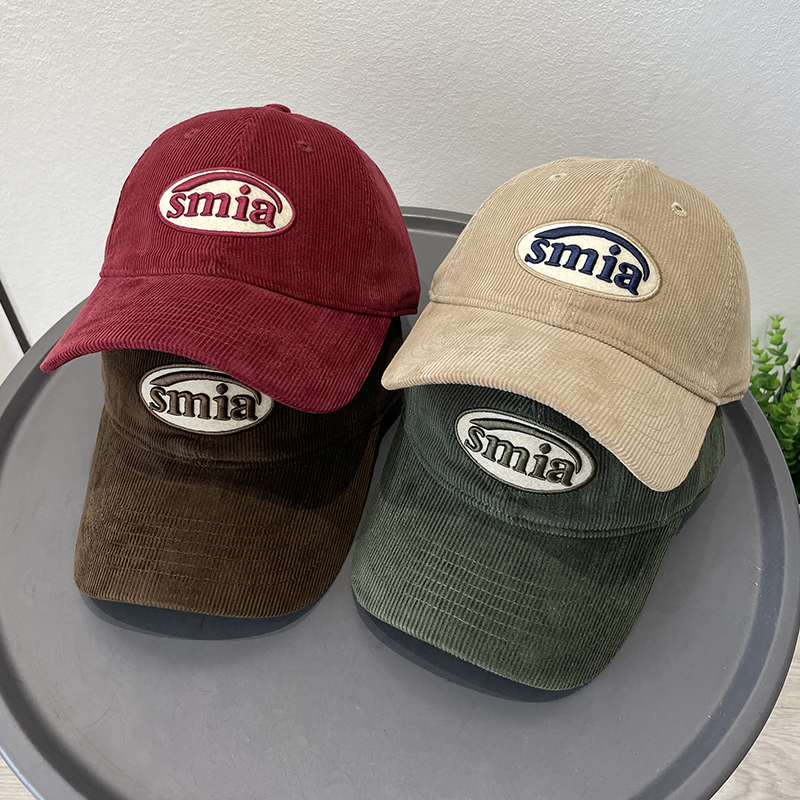 逛街棒球帽男女灯芯绒休闲秋冬