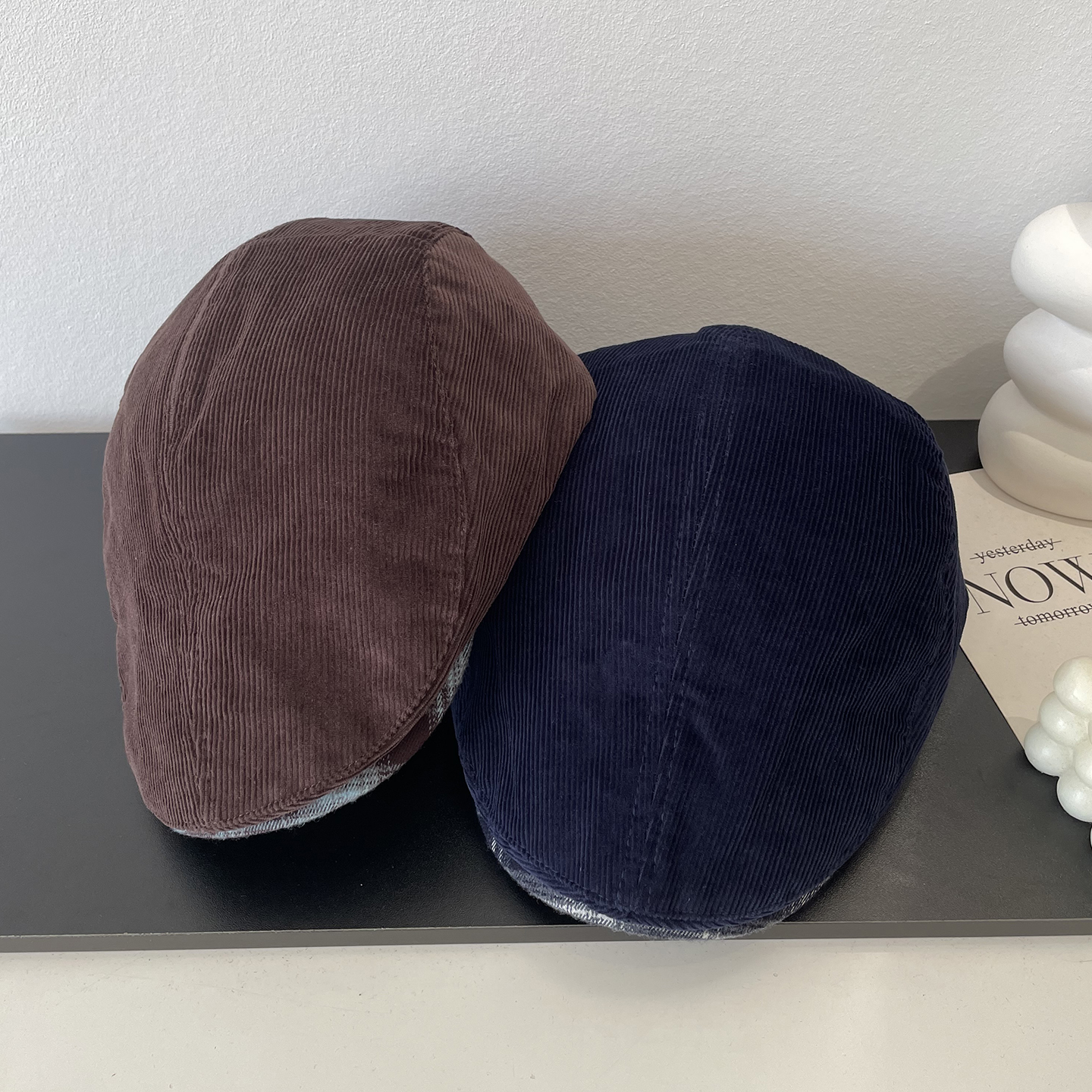 灯芯绒前进帽男女款秋冬复古休闲