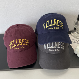 WELLNESS潮流字母软顶棒球帽男女同款休闲时尚百搭出游遮阳鸭舌帽
