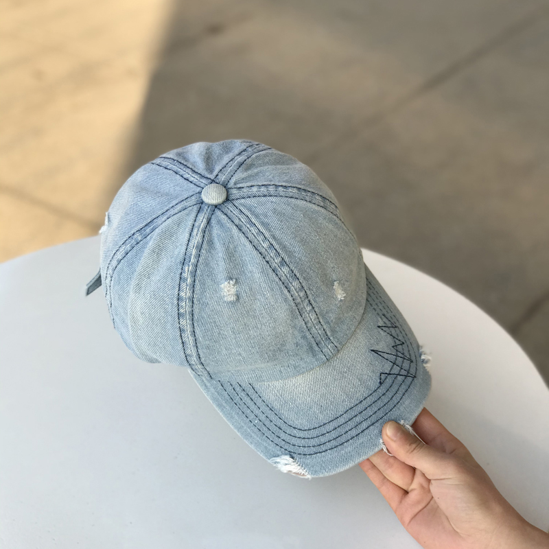 逛街鸭舌帽男女破洞休闲春夏