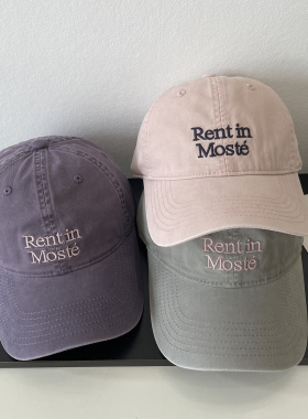 Rent-韩式字母刺绣软顶棒球帽子女时尚休闲百搭出游遮阳鸭舌帽男