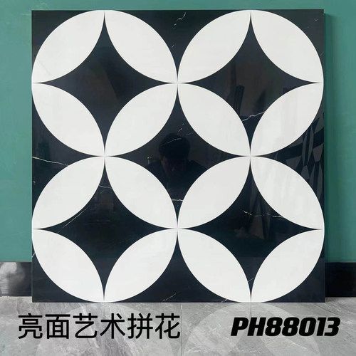 复古风800x800mm亮面拼花系列瓷砖法式轻奢酒店大厅家居客厅地砖