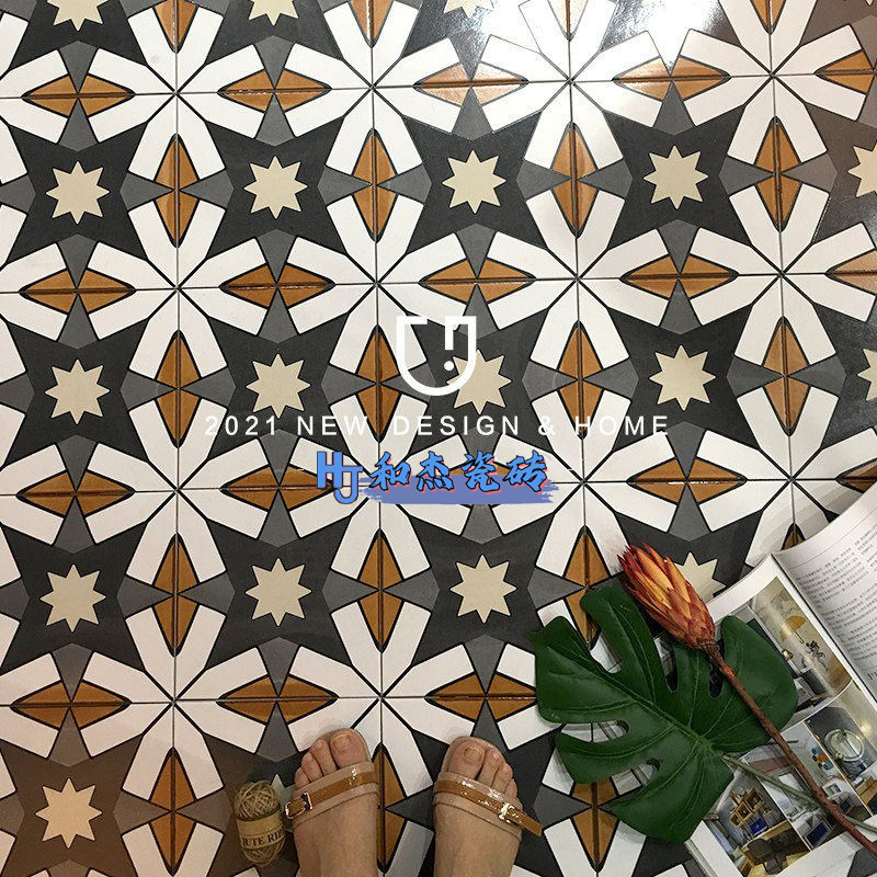 北欧摩洛哥风格花砖网红拼花花园庭院阳台地板瓷砖厨房卫生间地砖