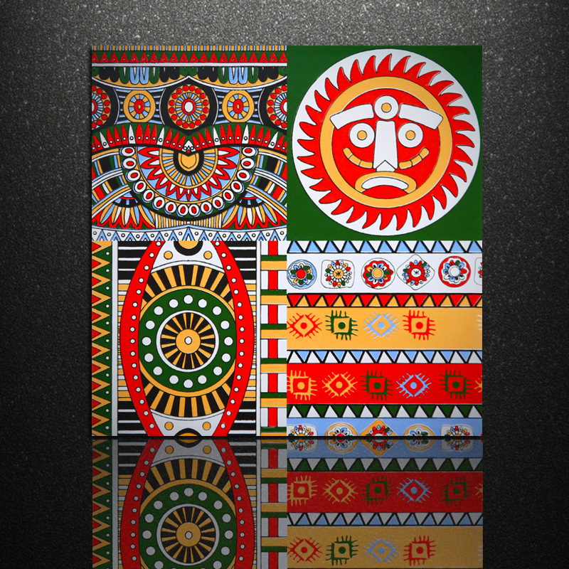 复古唐卡小花砖个性特色瓷砖彩色图案餐厅火锅店酒吧地砖300*300