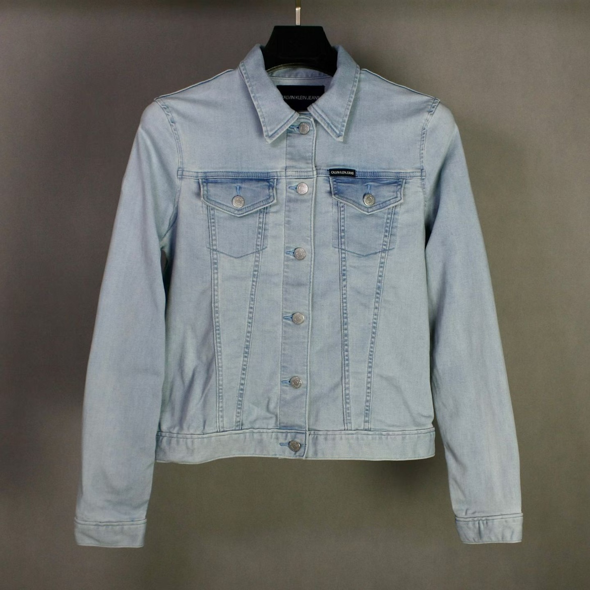 仰泳商店 CK JEANS 淡蓝色女款休闲牛仔夹克外套vintage古着