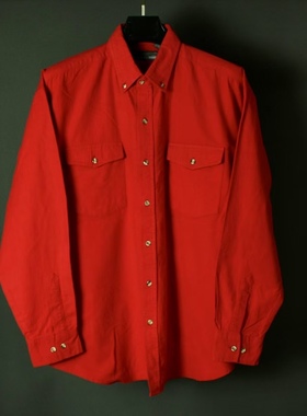 仰泳商店 Crescent Bay 红色长袖工作衬衫美式工作服vintage古着