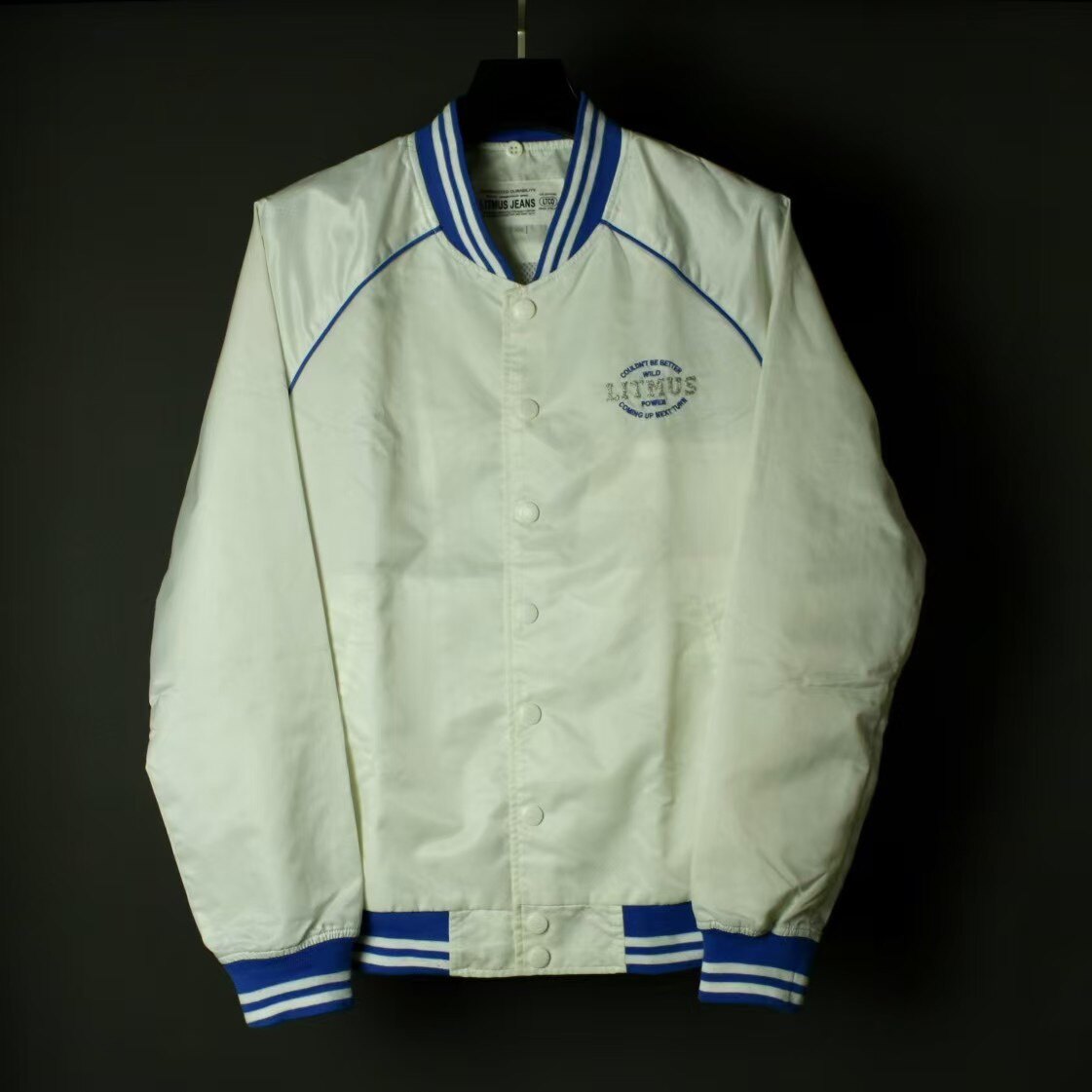 仰泳商店 Litmus Jeans 银线刺绣尼龙夹克外套棒球服vintage古着