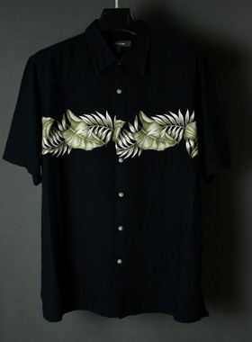 仰泳商店 Croft&barrow 休闲彩染花卉短袖衬衫vintage古着