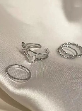 超仙蝴蝶戒指开口百搭小众感食指款