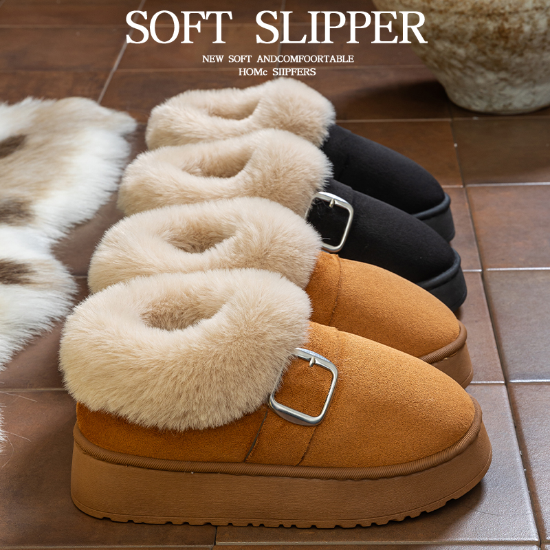 A996包跟银色卡扣款棉拖鞋