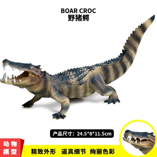 儿童动物玩具野猪鳄模型实心塑胶仿真鳄鱼大号套装 男孩认知礼物