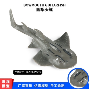 儿童动物玩具圆犁头鳐模型实心塑胶仿真海洋生物鱼类男孩认知礼物